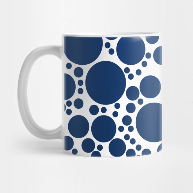 Shades of Indigo Blue Bubbles Polka Dot Pattern by love-fi